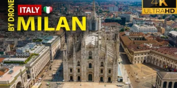 mediolan z drona